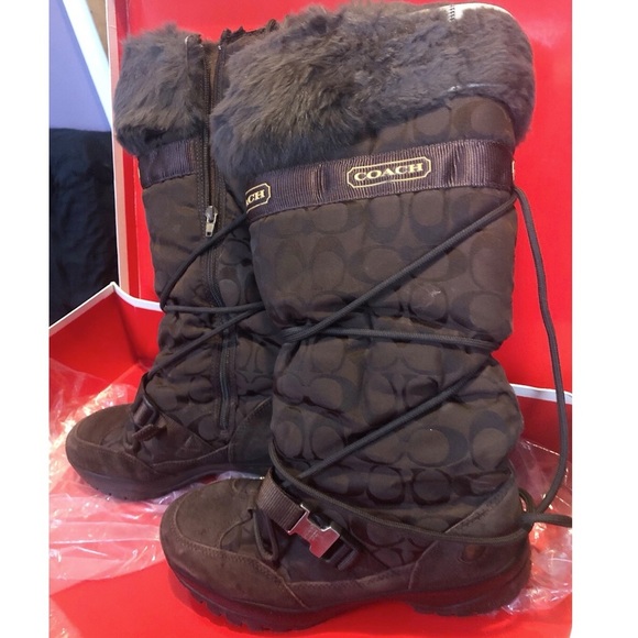 Coach Dark Brown Winter Boots - Picture 3 of 13